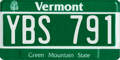 VT license plate YBS791
