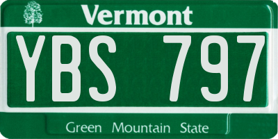 VT license plate YBS797