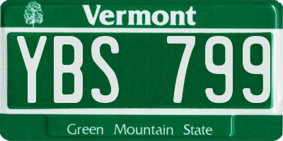VT license plate YBS799