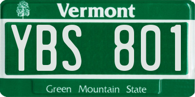 VT license plate YBS801