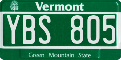 VT license plate YBS805