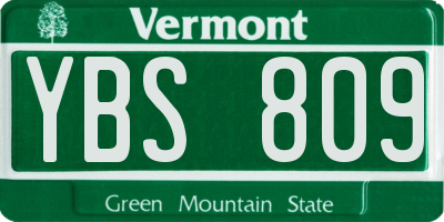 VT license plate YBS809