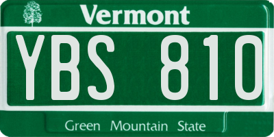 VT license plate YBS810