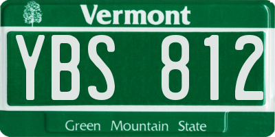 VT license plate YBS812