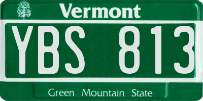 VT license plate YBS813