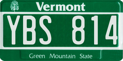 VT license plate YBS814
