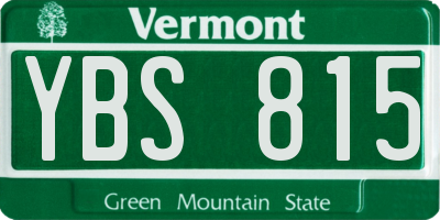VT license plate YBS815