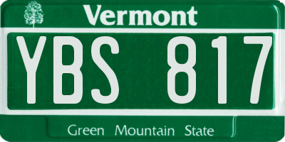 VT license plate YBS817