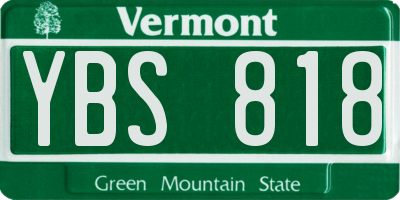 VT license plate YBS818