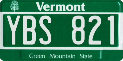 VT license plate YBS821