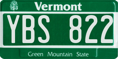 VT license plate YBS822