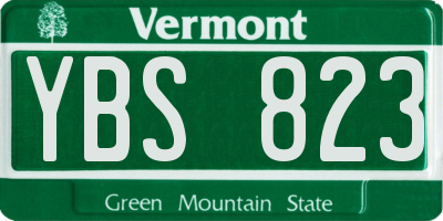VT license plate YBS823