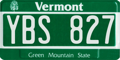 VT license plate YBS827
