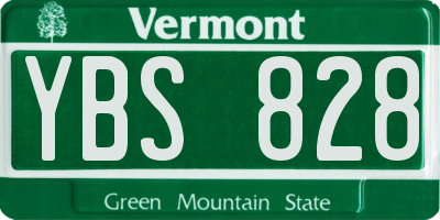 VT license plate YBS828