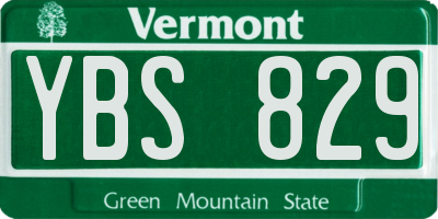 VT license plate YBS829