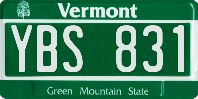 VT license plate YBS831