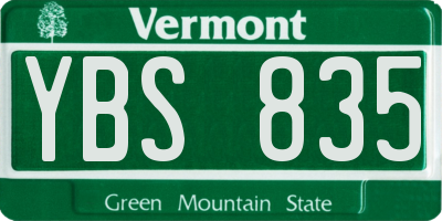 VT license plate YBS835