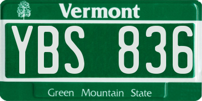 VT license plate YBS836
