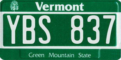 VT license plate YBS837