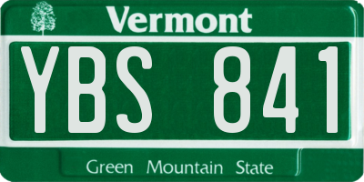VT license plate YBS841