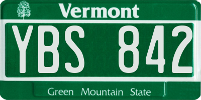 VT license plate YBS842