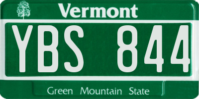 VT license plate YBS844