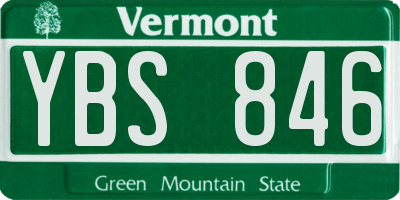 VT license plate YBS846