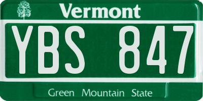 VT license plate YBS847