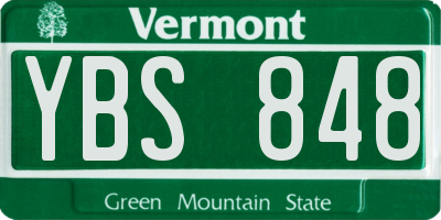 VT license plate YBS848