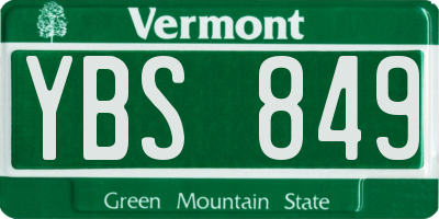 VT license plate YBS849