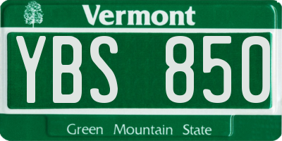 VT license plate YBS850