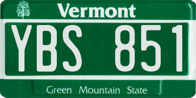 VT license plate YBS851