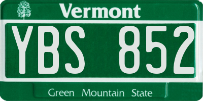 VT license plate YBS852