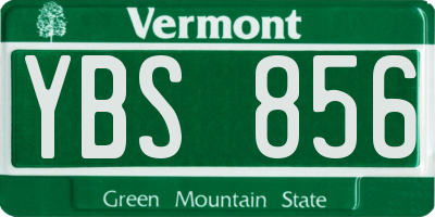 VT license plate YBS856