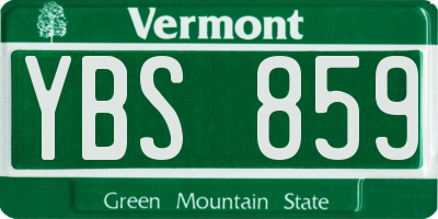 VT license plate YBS859