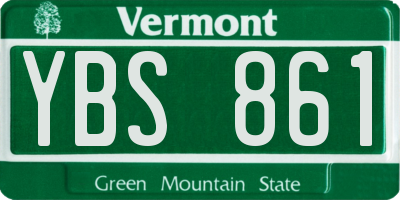 VT license plate YBS861