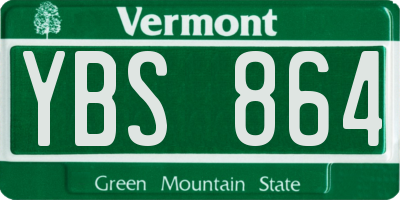 VT license plate YBS864