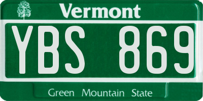 VT license plate YBS869