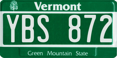 VT license plate YBS872