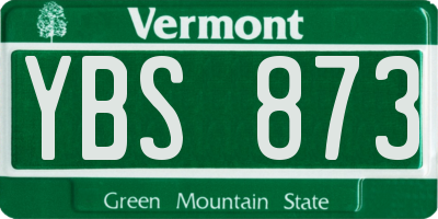 VT license plate YBS873