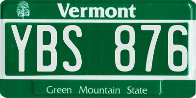 VT license plate YBS876
