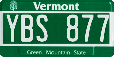VT license plate YBS877