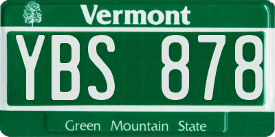 VT license plate YBS878