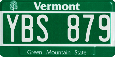 VT license plate YBS879