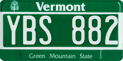 VT license plate YBS882