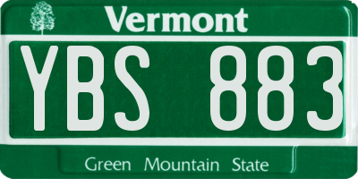 VT license plate YBS883