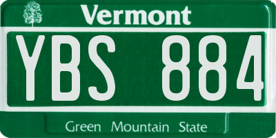 VT license plate YBS884