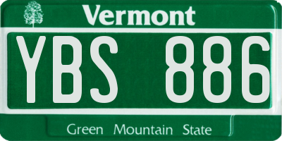 VT license plate YBS886