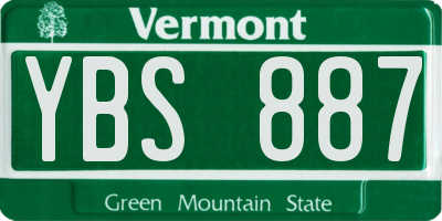 VT license plate YBS887
