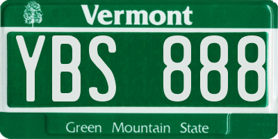 VT license plate YBS888